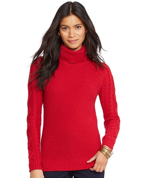 Red Cotton turtleneck sweater 